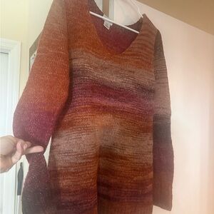 Motherhood Women's V-Neck Sweater in Warm Tones